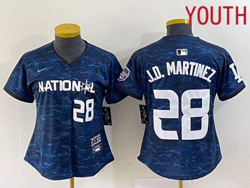 Youth Boston Red Sox #28 J.D.Martinez National League Nike Royal 2023 MLB All Star MLB Jersey->youth mlb jersey->Youth Jersey